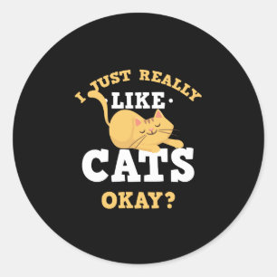 J'Aime Vraiment Chats Drôle Sticker Citation