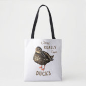 J'Aime Vraiment Le Sac fourre-tout Des Canards (Devant)