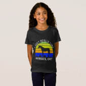 J'aime vraiment les chevaux en T-shirt bleu et jau (Devant entier)