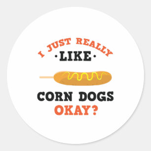J'Aime Vraiment Les Chiens De Maïs Drôle Sticker C