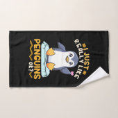 J'Aime Vraiment Les Pingouins (Serviette à main)