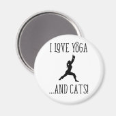 J'aime Yoga et chats Black Letters Magnet (Recto/Verso)