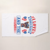 J'aime Yorkshire Terriers et les USA 01 (Serviette de bain)