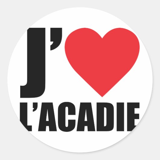J'aimeL'acadie Ronde Sticker (Voorkant)