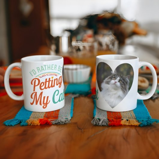 J'aimerais mieux caresser mon chat Mug photo perso