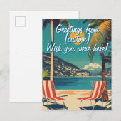 J'aimerais que vous soyez ici ! Carte postale pers (Devant / Derrière)