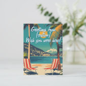 J'aimerais que vous soyez ici ! Carte postale pers (Debout devant)