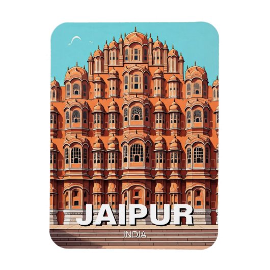 Jaipur Hawa Mahal Souvenir Magneet (Verticaal)