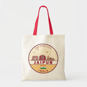 Jaipur India City Skyline Embleem Tote Bag