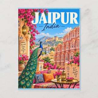 Jaipur India Colorful Travel Briefkaart