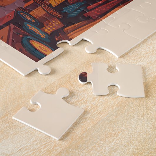 Jaipur India Hawa Mahal Illustratie Reiskunst Legpuzzel (Zijkant)