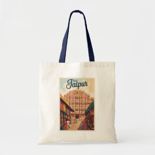 Jaipur India Hawa Mahal Illustratie Reiskunst Tote Bag