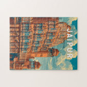 Jaipur India Illustratie Reizen Art Vintage Legpuzzel (Horizontaal)