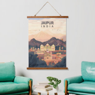 Jaipur – India's Koninklijke Roze Stad Hangend Wandkleed
