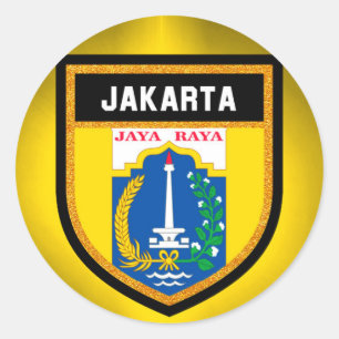 Jakarta Flag Ronde Sticker