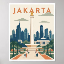 Jakarta Indonesië Reisposter