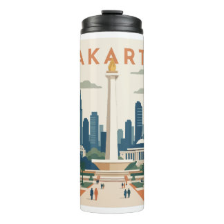 Jakarta Indonesië Reisposter Thermosbeker