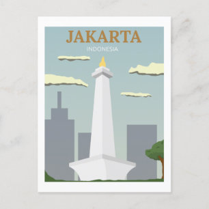 Jakarta, Indonesië,  reistoiland Briefkaart