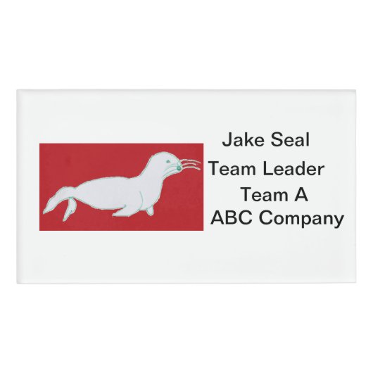 Jake Seal Name Tag (Voorkant)