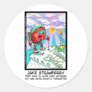 Jake Strawberry Grappige Cadeaus Voor Toetjes & Li Ronde Sticker