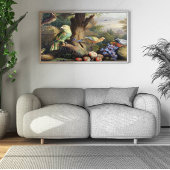 Jakob Bogdani Birds and Fruit in a Landscape Canvas Afdruk