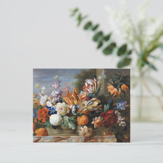 Jakob Bogdani Tulips Peonies en andere bloemen Briefkaart (Staand voorkant)