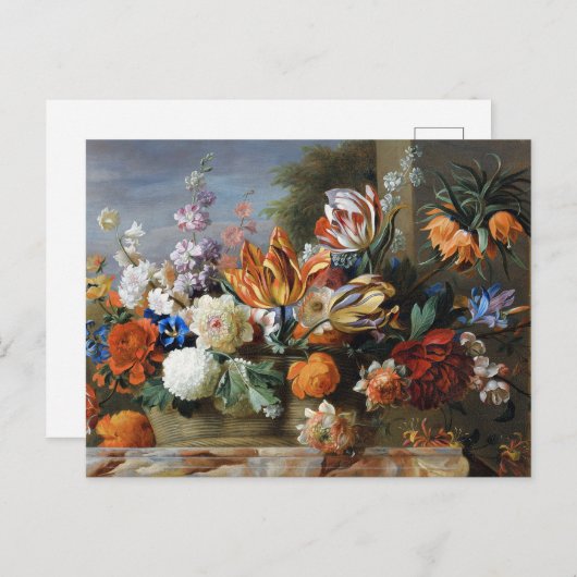 Jakob Bogdani Tulips Peonies en andere bloemen Briefkaart (Voorkant / Achterkant)