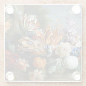Jakob Bogdani Tulips Peonies en andere bloemen Glazen Onderzetter (Achterkant)
