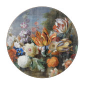 Jakob Bogdani Tulips Peonies en andere bloemen Snijplank (Voorkant)