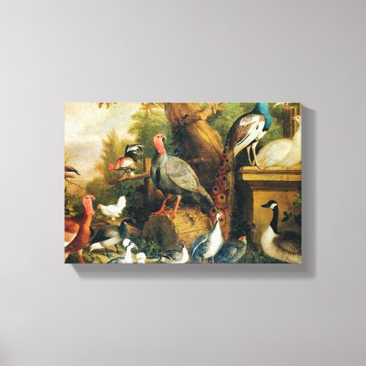 Jakob Bogdani Vogels in een landschap Canvas Afdruk (Voorkant)