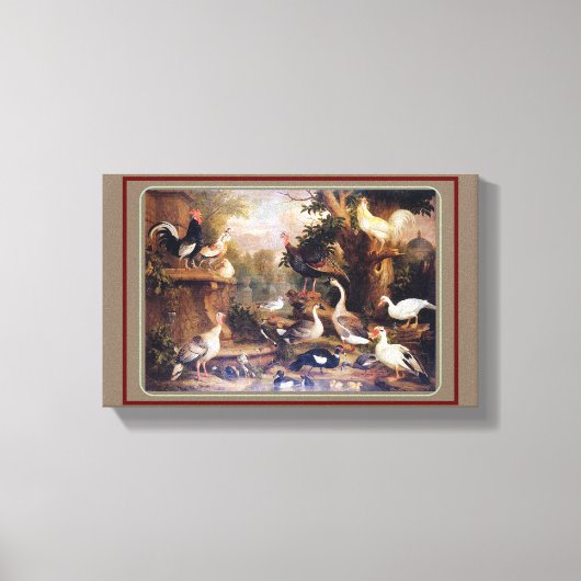 Jakob Bogdani Vogels in een landschap Canvas Afdruk (Voorkant)