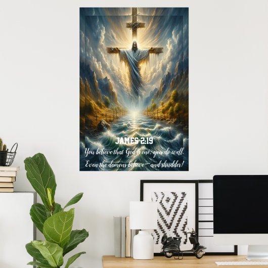 Jakobus 2:19 U gelooft dat God één is Poster (Thuiskantoor)