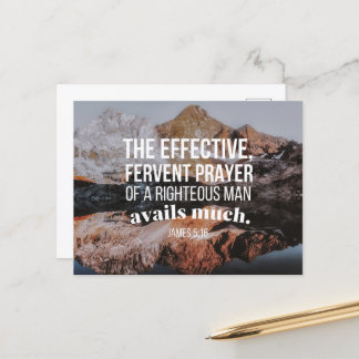 Jakobus 5:16 NKJV Het effectieve vurige gebed Briefkaart