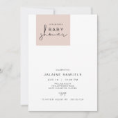 JALAINE Modern Blush Pink Block Girl Baby shower Kaart (Voorkant)