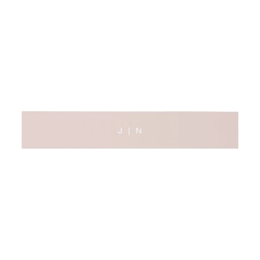 JALAINE Modern Blush Pink Monogram Weddenschap Uitnodigingen Wikkel (Vlak)
