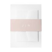 JALAINE Modern Blush Pink Monogram Weddenschap Uitnodigingen Wikkel (Voorkant Voorbeeld)