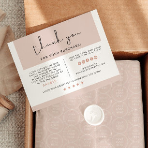 JALAINE Modern Roze Kleine Onderneming Dank u wel Kaart