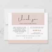 JALAINE Moderne rose Carte de remerciements PME (Devant)