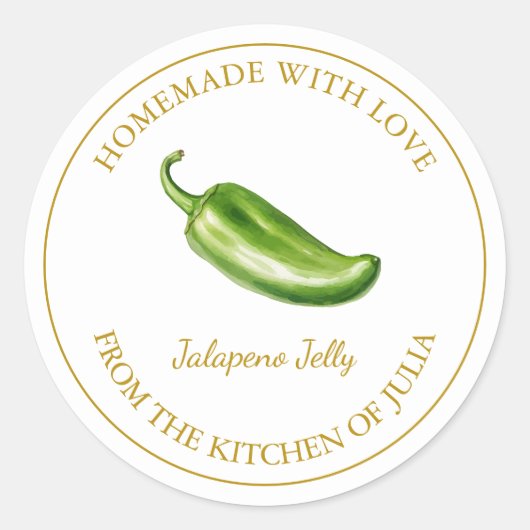 Jalapeno Jelly Étiquette | Blanc (Devant)
