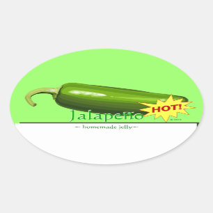  Jalapeno Pepper Oval tickers Ovale Sticker