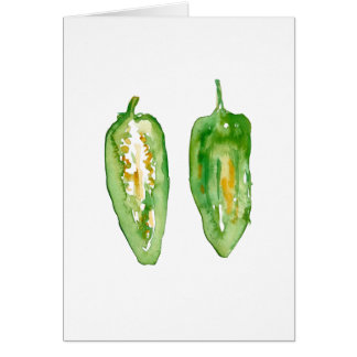 Jalapeño Waterverf Print Wenskaart