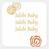 jalebi baby vierkante sticker (Voorkant)