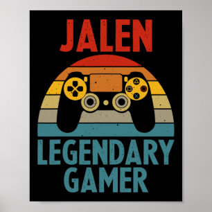 Jalen cadeau naam gepersonaliseerd grappig gamen g poster