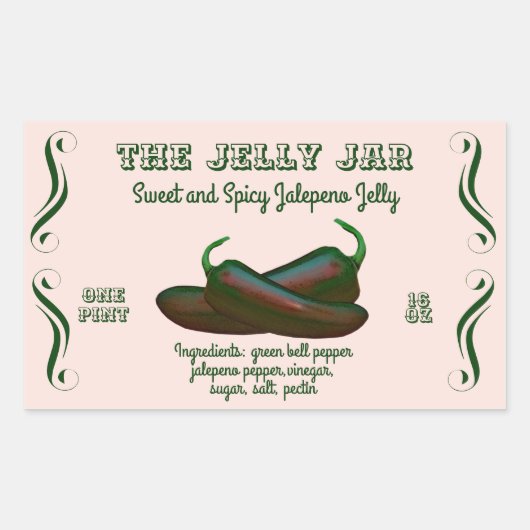 Jalepeno Jelly Accueil Canning Business Étiquette  (Devant)