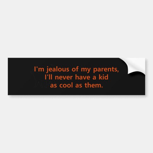 Jaloers op mijn ouders bumpersticker (Voorkant)