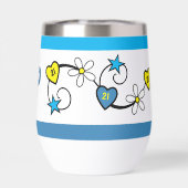 Jalon 21e anniversaire initiales bleu jaune (Arrière)