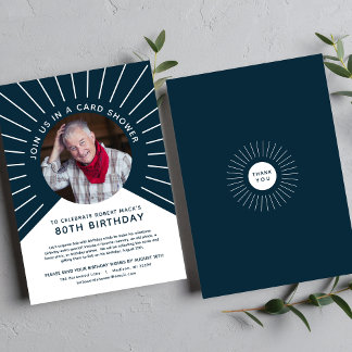 Jalon 80e anniversaire Carte photo douche