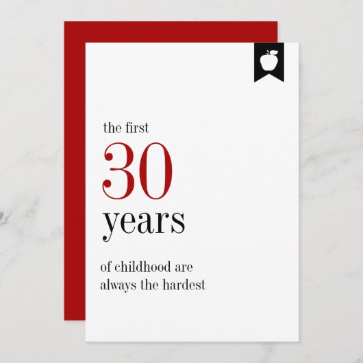 Jalon Anniversaire 30e Carte Anniversaire (Devant / Derrière)