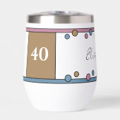Jalon anniversaire 40e nom brun bleu (Avant)