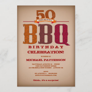 Jalon Anniversaire BBQ Fête Invitation